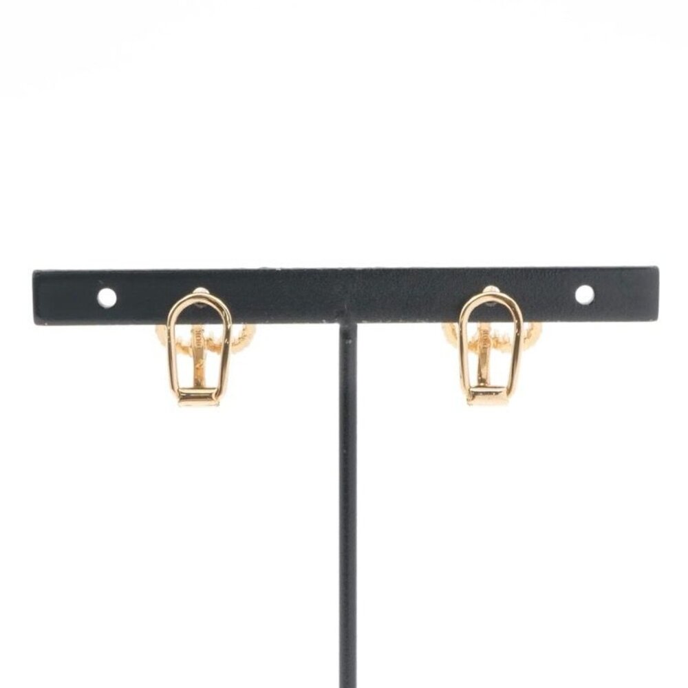 ★SOLD★ Christian Dior Petit CD Earrings Earring Gold CD Clip-on Stud Earring - Picture 8 of 9